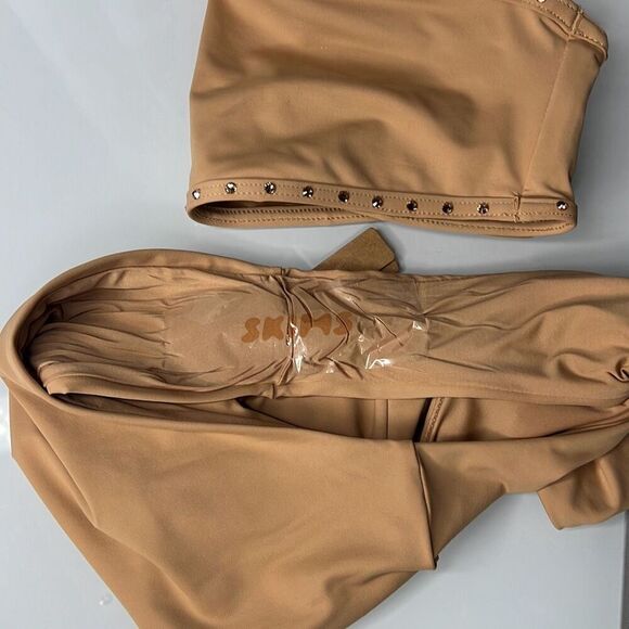 Skims Rhinestones Bandeau High waisted Nude Bikini S - Picture 16 of 16